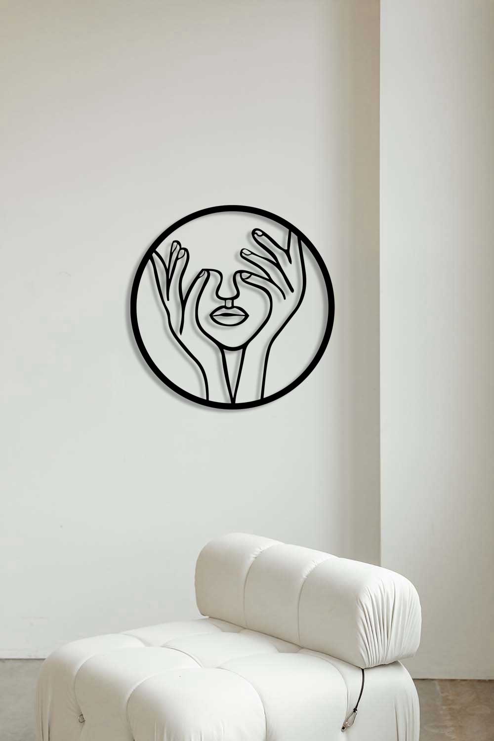 Sessizlik Minimalist Kadın Profili Metal Duvar Tablosu - Modern Sanat Koleksiyonu - Artroya