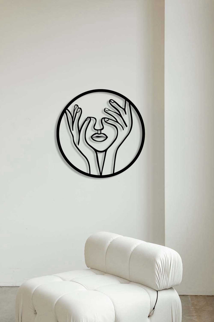 Sessizlik Minimalist Kadın Profili Metal Duvar Tablosu - Modern Sanat Koleksiyonu - Artroya