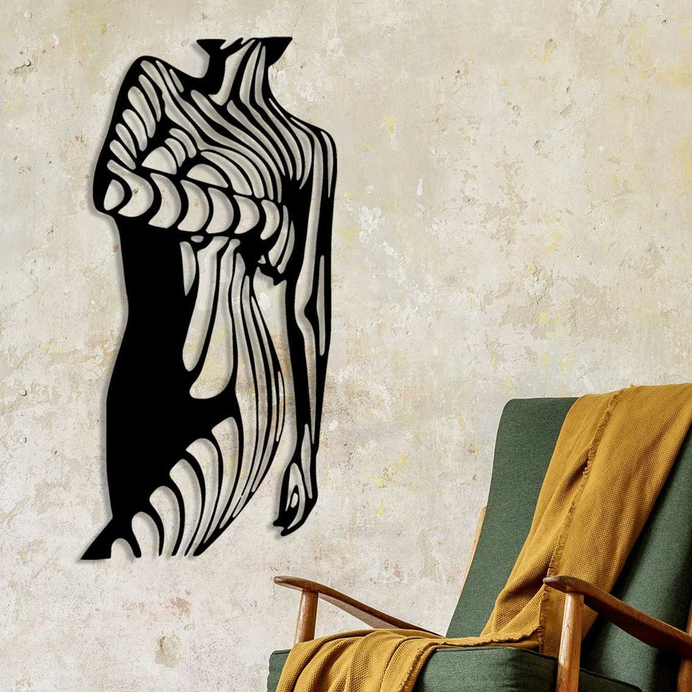 Duruş Kadın Silüeti Metal Duvar Tablosu - Modern Sanat Koleksiyonu - Artroya