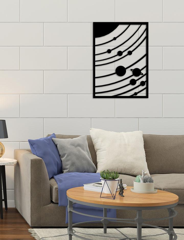 3D Astronomi Temalı Metal Tablo ve 2cm Duvar Gölge Derinliği