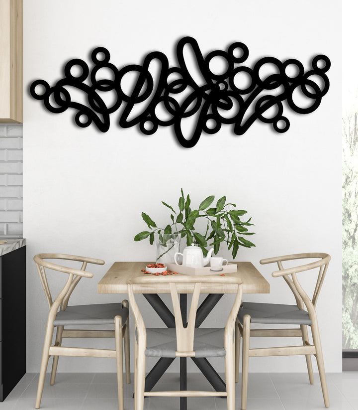 3D Baloncuk Metal Tablo ve 2cm Duvar Gölge Derinliği