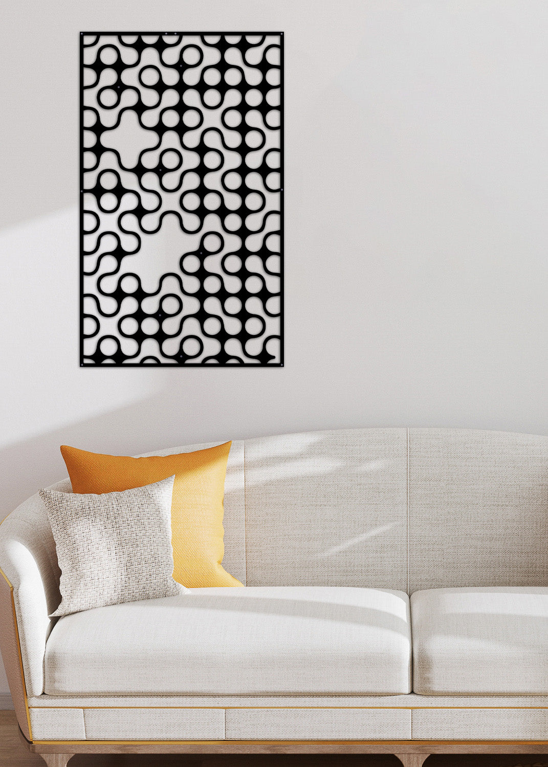 3D Çember Formlu Metal Tablo ve 2cm Duvar Gölge Derinliği