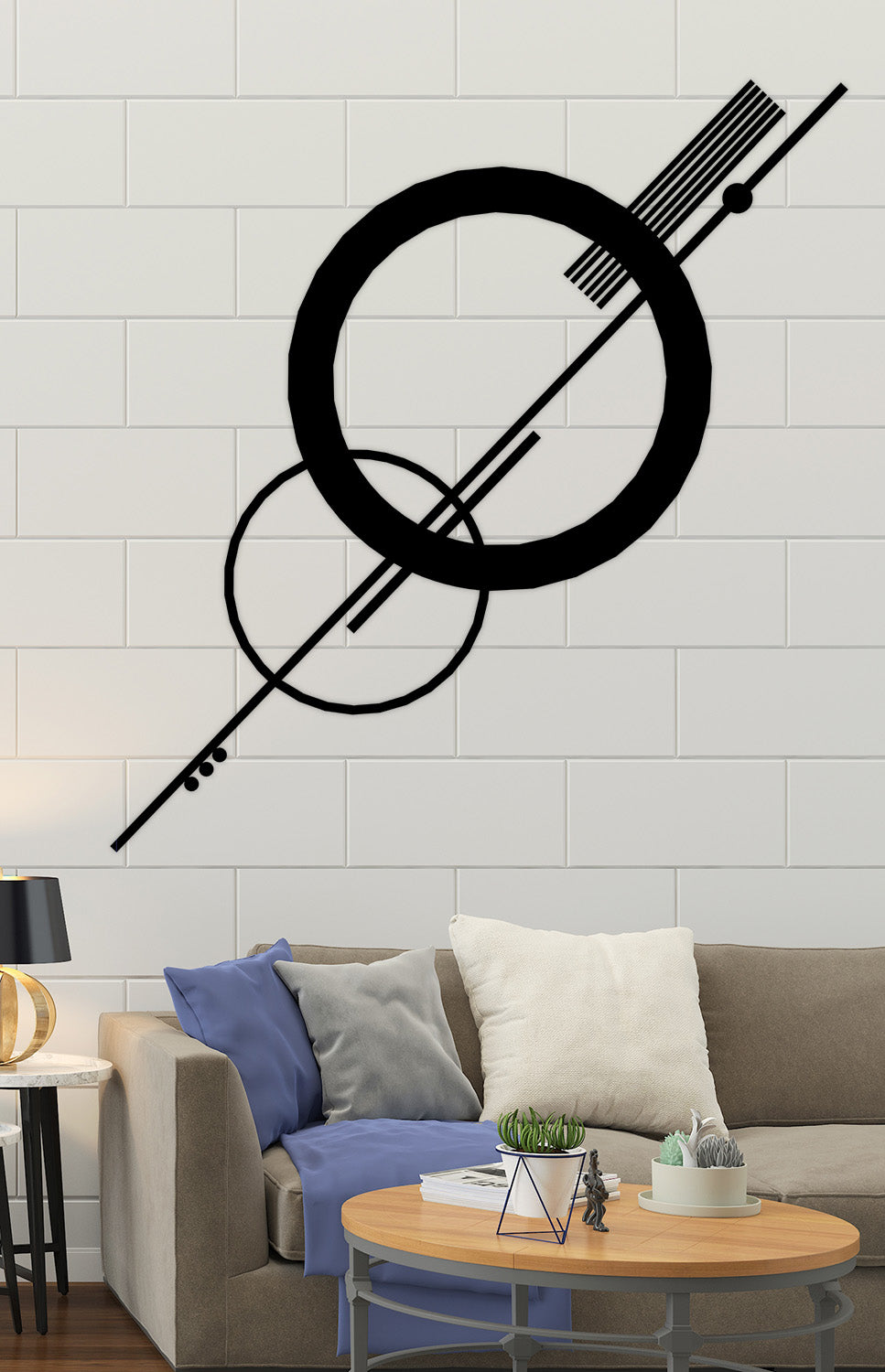 3D Daire Formlu Metal Duvar Sanatı ve 2cm Gölge Derinliği