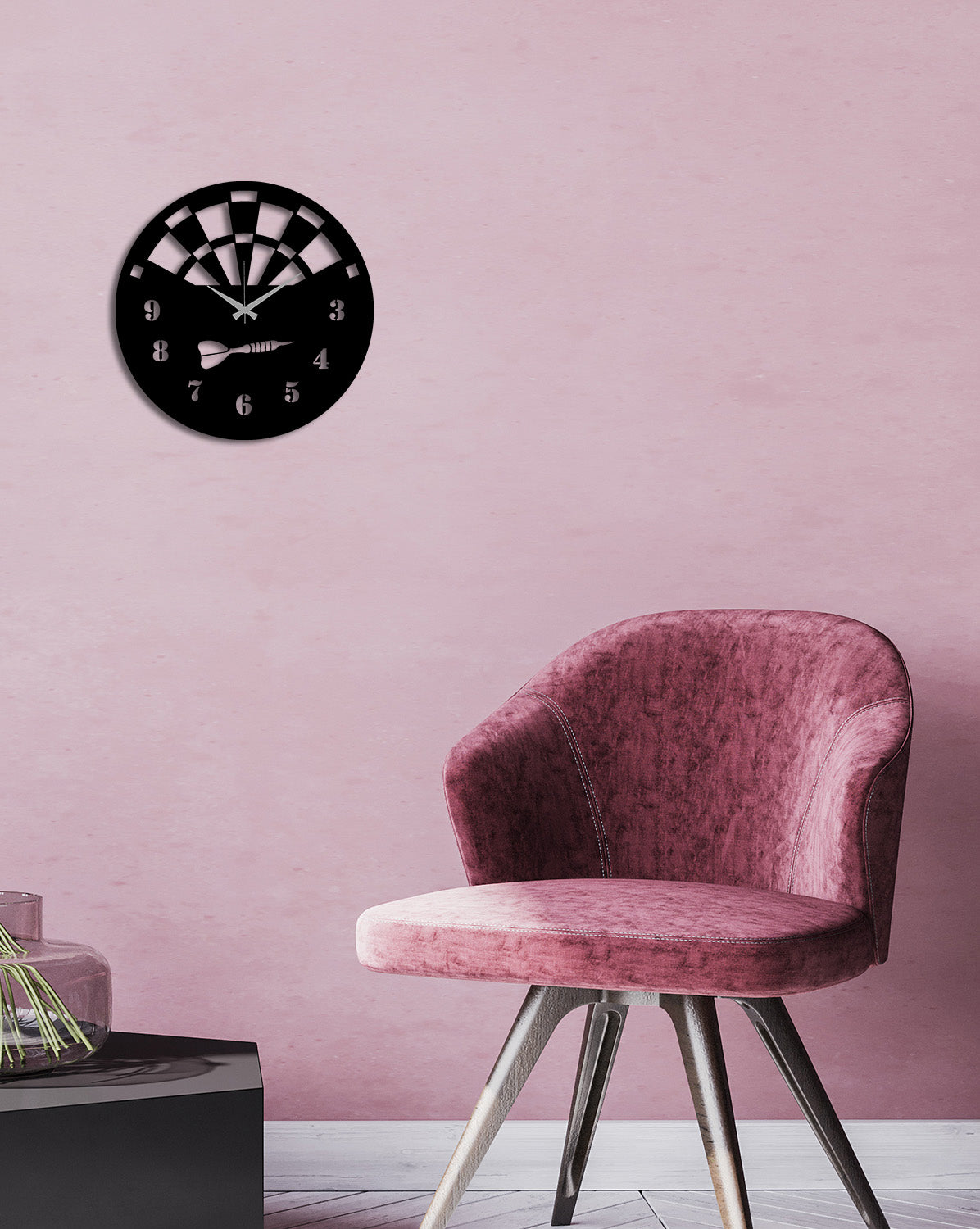 3D Dartboard Metal Saat ve 2cm Duvar Gölge Derinliği