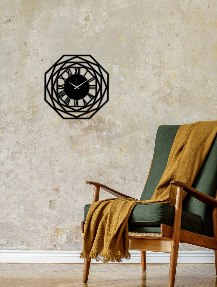 Duvardan 2cm Önde Duran 3D Derinlikli Metal Saat Duvar Dekoru Equinox