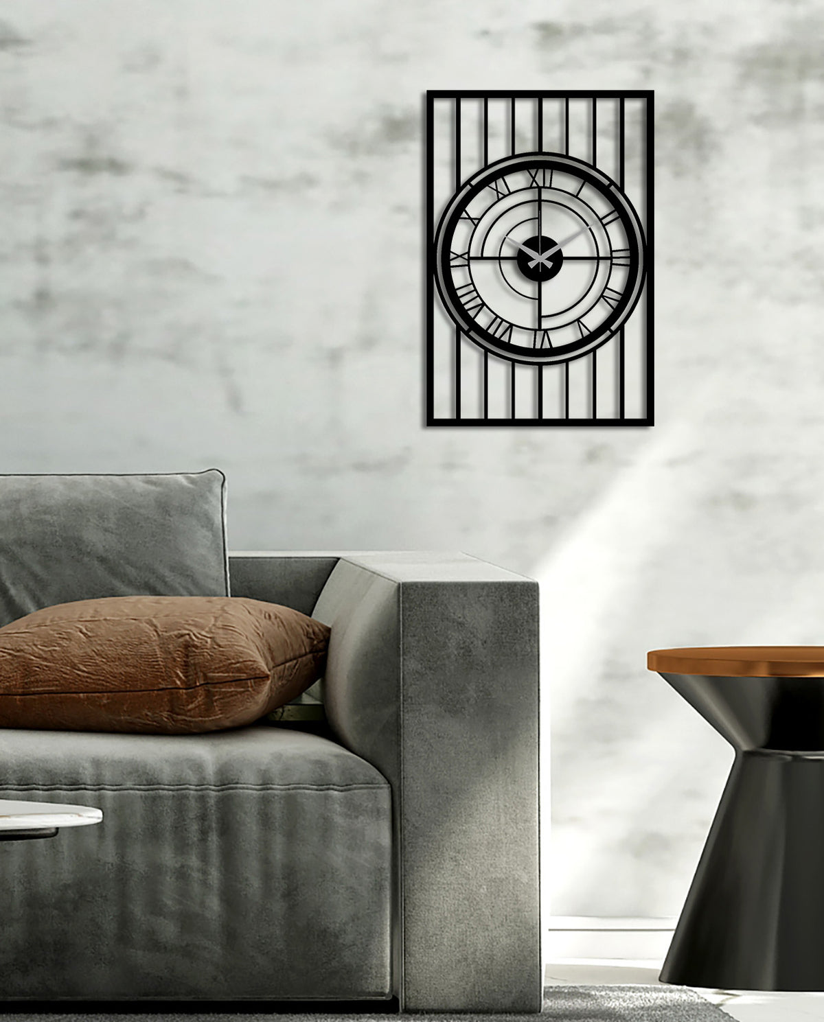 Duvardan 2cm Önde Duran 3D Derinlikli Metal Saat Duvar Dekoru Solaris