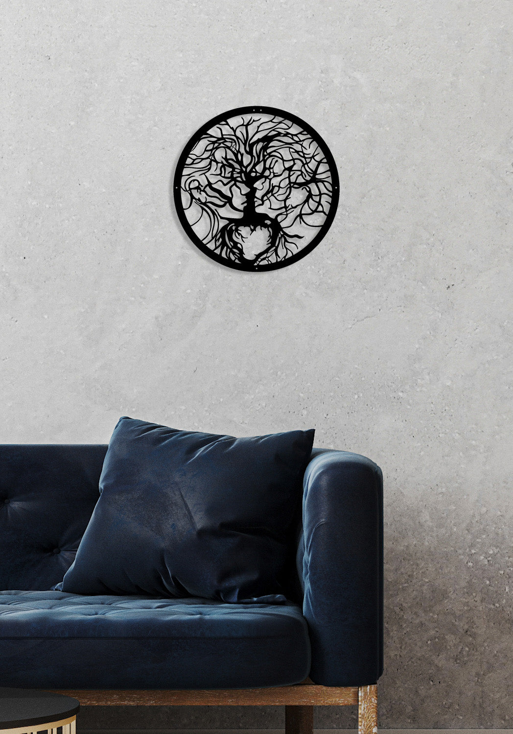 Duvardan 2cm Önde Duran 3D Derinlikli Saklı Yüzler Metal Sanat Eseri