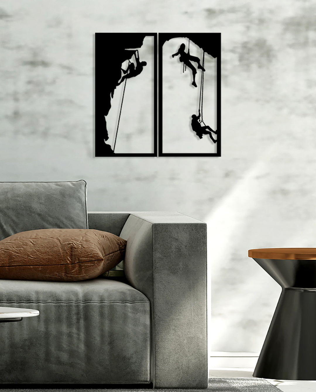 Duvardan 2cm Önde Duran 3D Derinlikli Tırmanış Motivasyon Metal Dekor