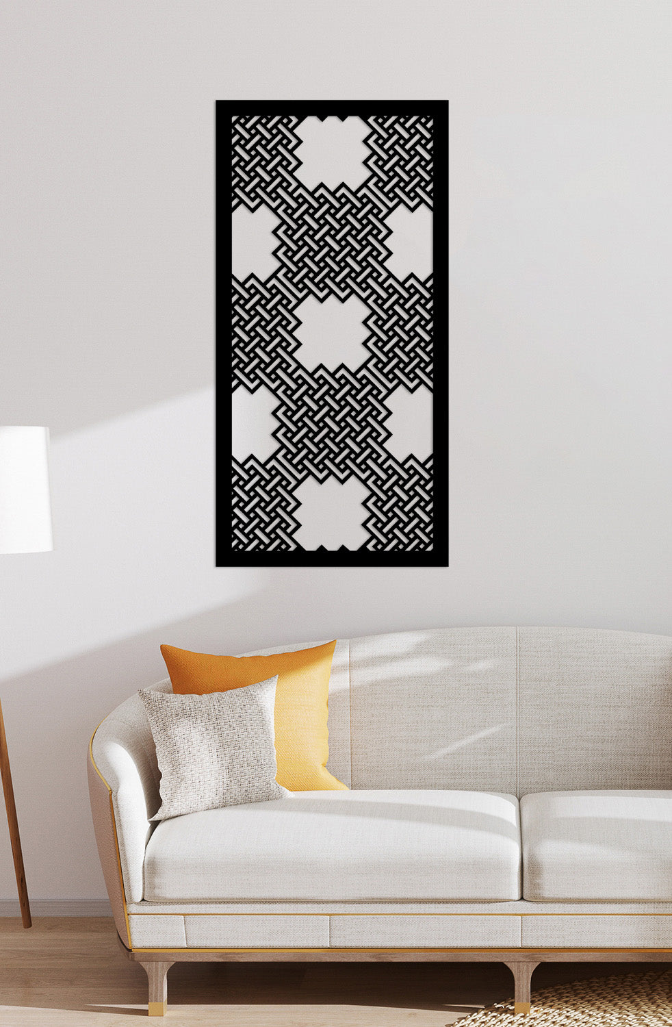 3D Geometrik Oryantal Tablo ve 2cm Duvar Gölge Derinliği