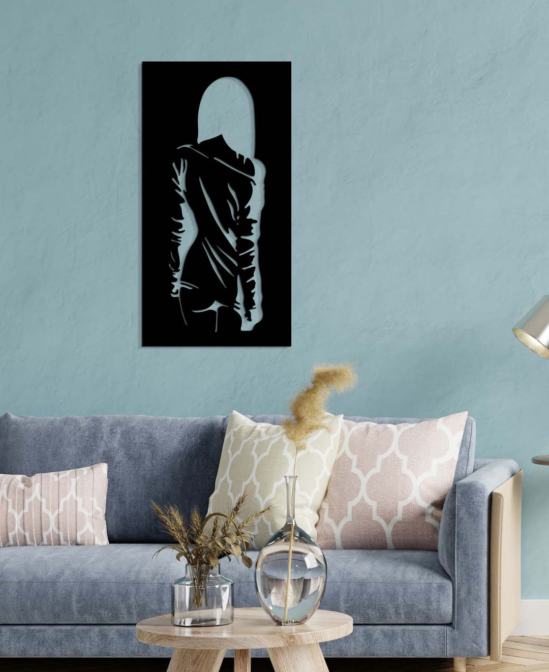 Gizemli Kadın Modern Silüet Metal Duvar Tablosu - Sanat Koleksiyonu - Artroya