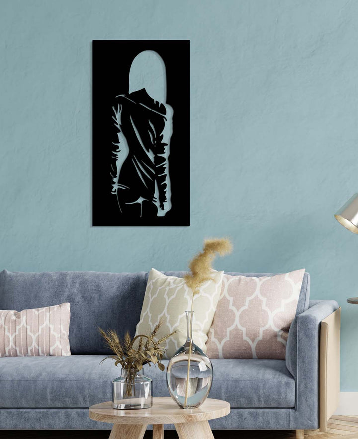 Gizemli Kadın Modern Silüet Metal Duvar Tablosu - Sanat Koleksiyonu - Artroya
