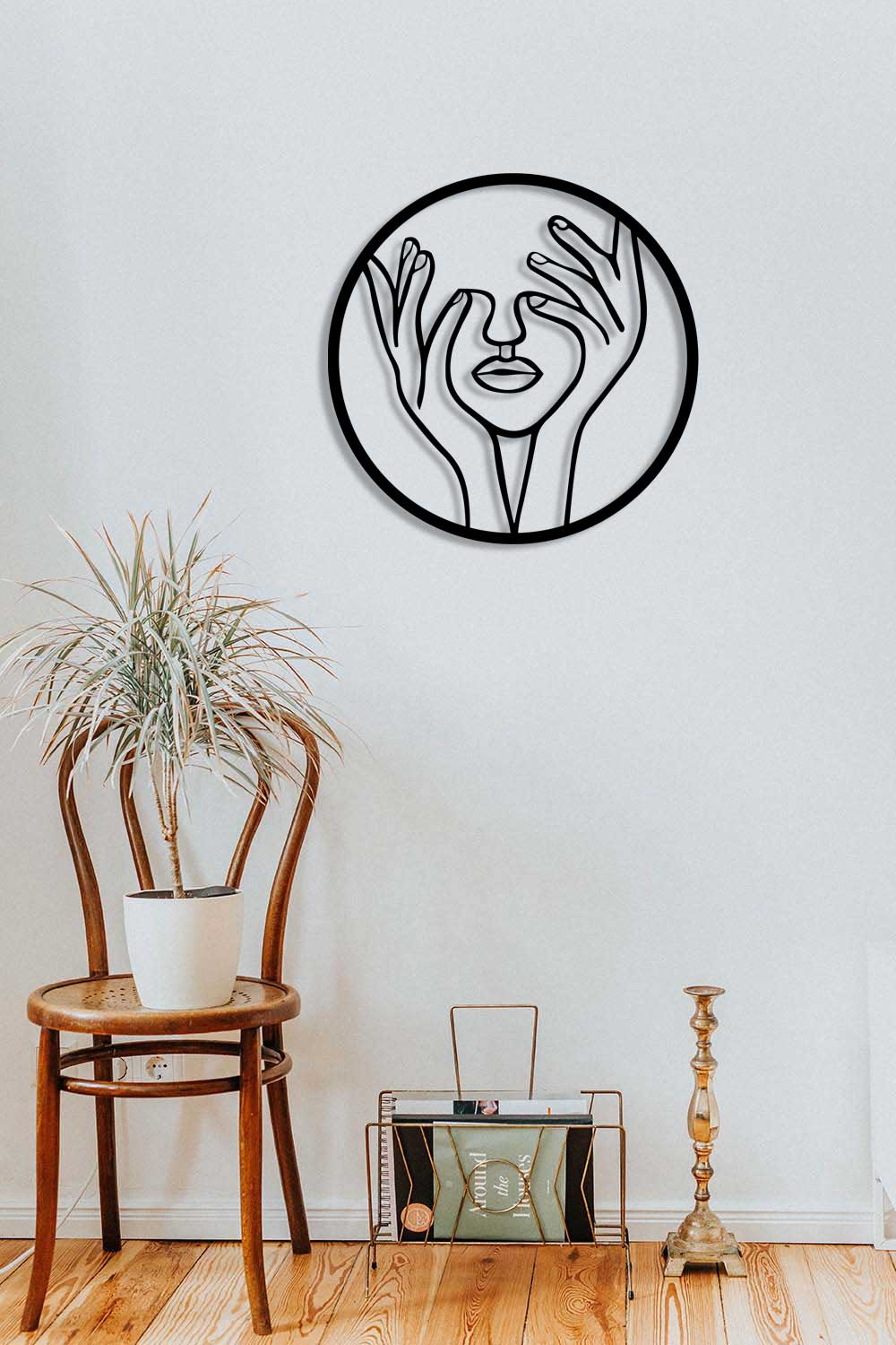 Sessizlik Minimalist Kadın Profili Metal Duvar Tablosu - Modern Sanat Koleksiyonu - Artroya