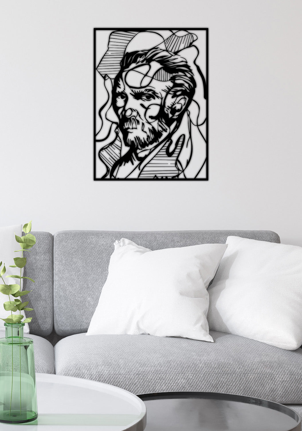 Duvardan 2cm Önde Duran 3D Gölge Efektli Modern Vincent van Gogh Metal Silüeti