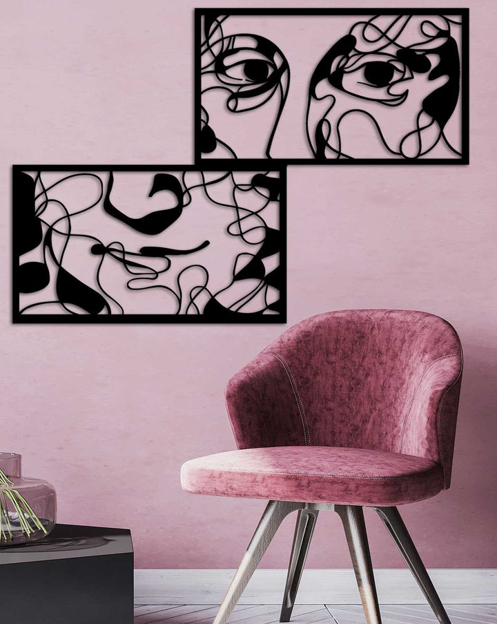 Gizem Mona Lisa Soyut Portre Metal Duvar Tablosu - Modern Sanat Koleksiyonu - Artroya