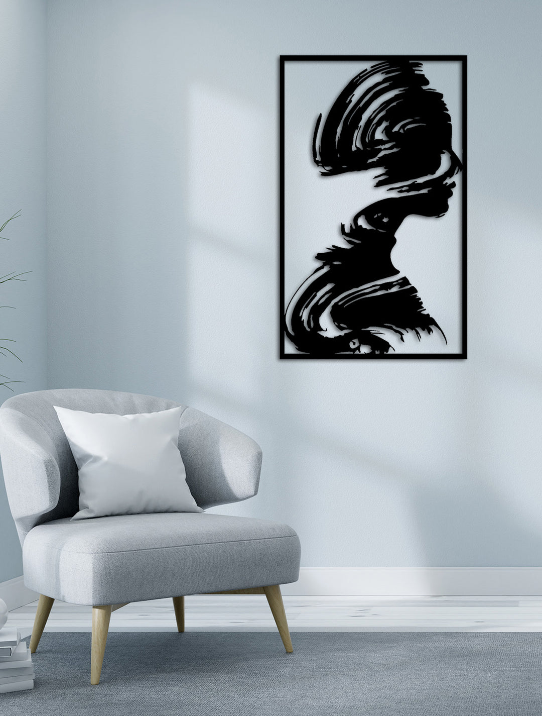 Varoluşun İzi Minimalist Tek Çizgi Metal Duvar Tablosu - Modern Soyut Portre Koleksiyonu - Artroya