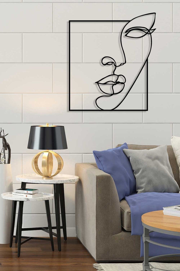 Modern Kadın Figürü Soyut Hatlar Metal Duvar Tablosu - Soyut Esinti | Sanat Koleksiyonu - Artroya