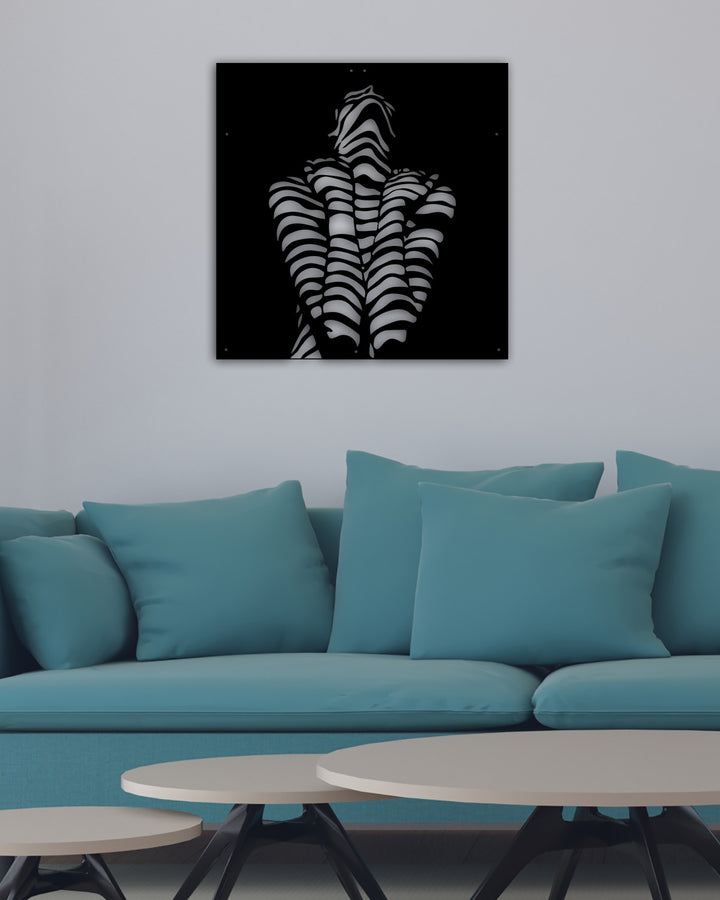 3D Kadın Formu Metal Tablo ve 2cm Duvar Gölge Derinliği