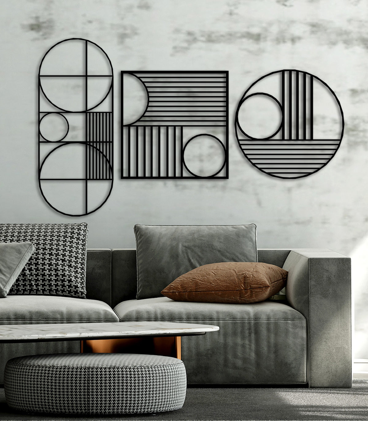 3D Soyut Akışkan Metal Tablo ve 2cm Duvar Gölge Derinliği