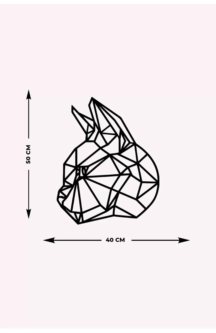 Poligon Kedi Profili Metal Duvar Tablosu