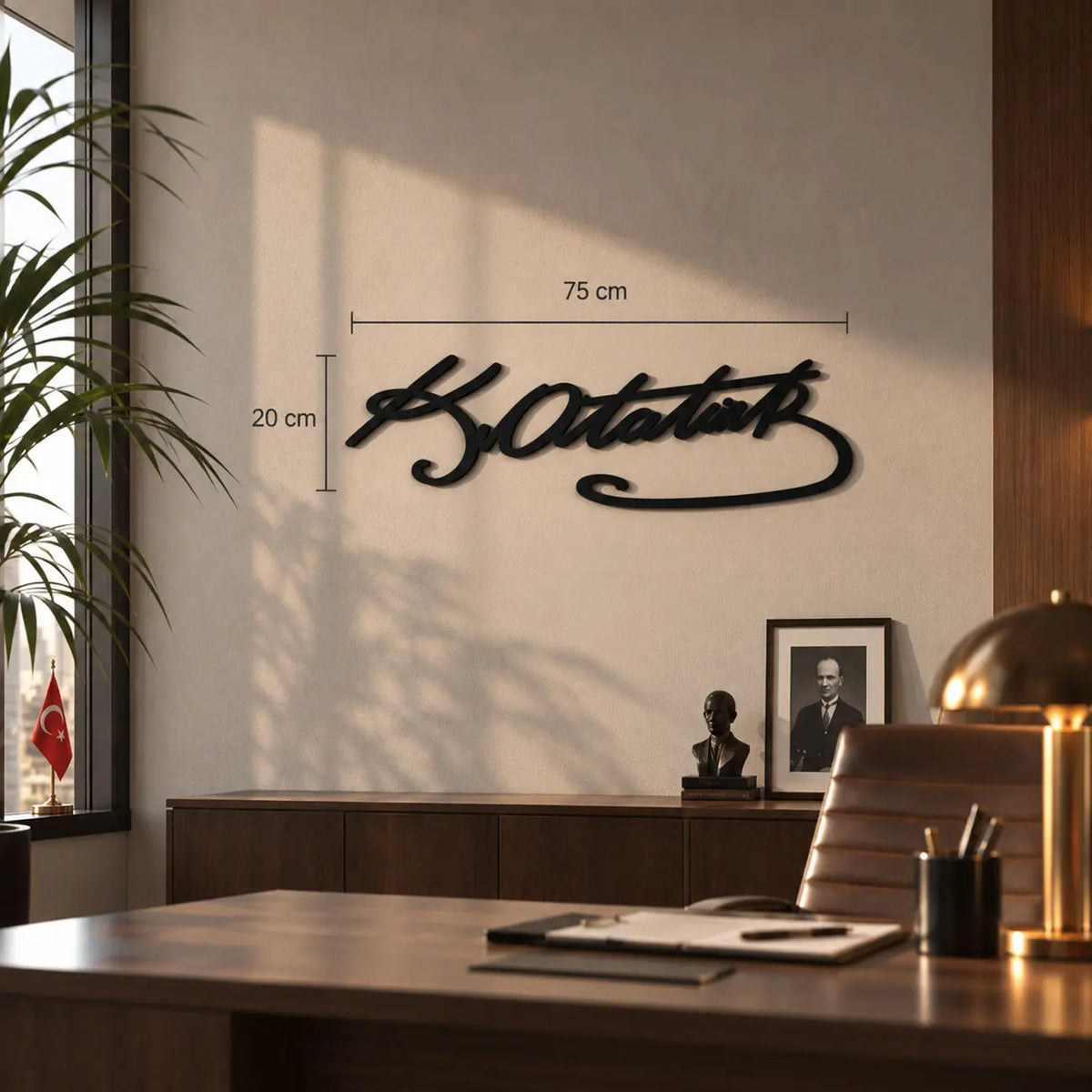 Artroya Atatürk İmzası Metal Tablo - Modern Duvar Dekoru ve Ofis Hediyesi