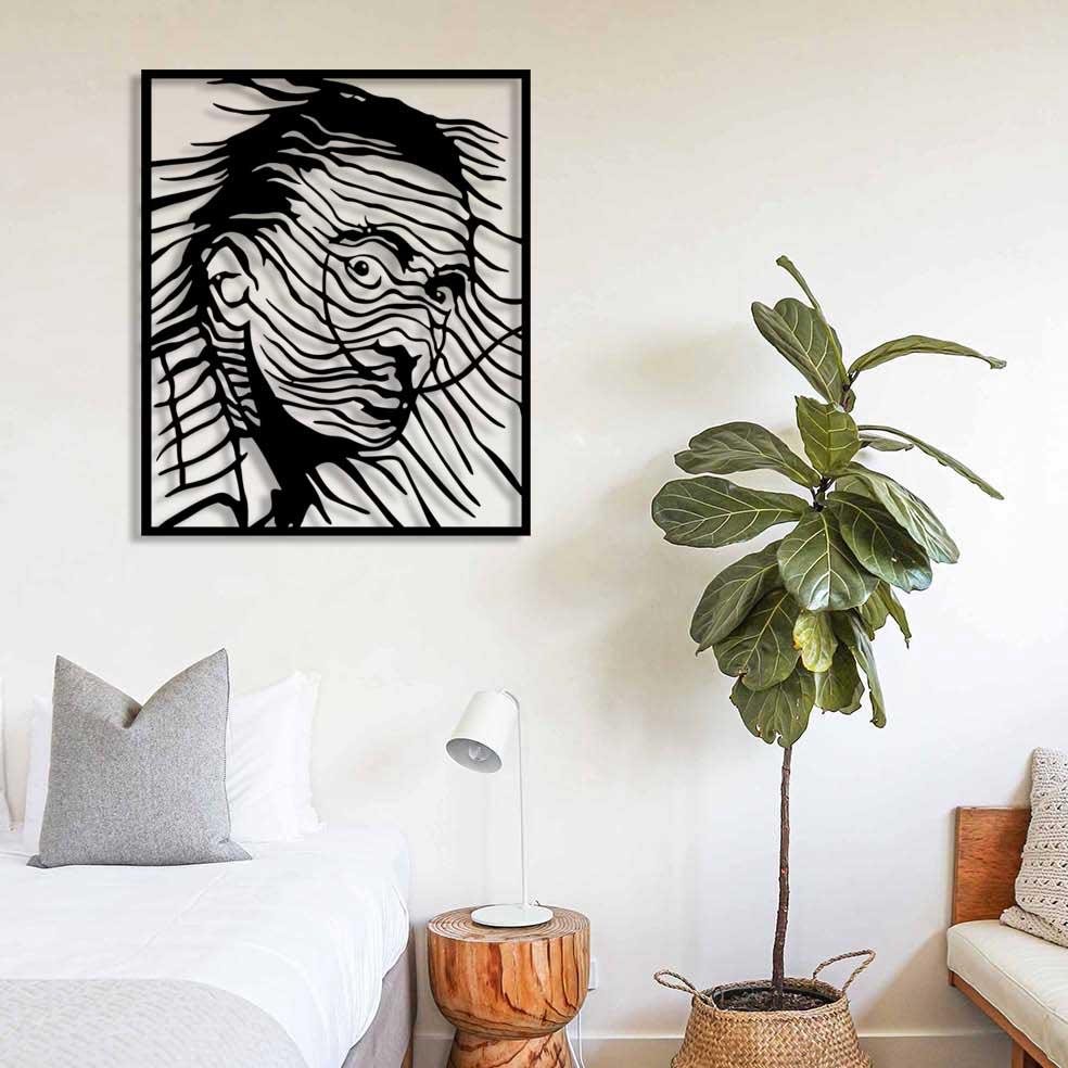 Sürrealist Dali Portresi Metal Duvar Tablosu - Salvador Dali Sanat Koleksiyonu - Artroya