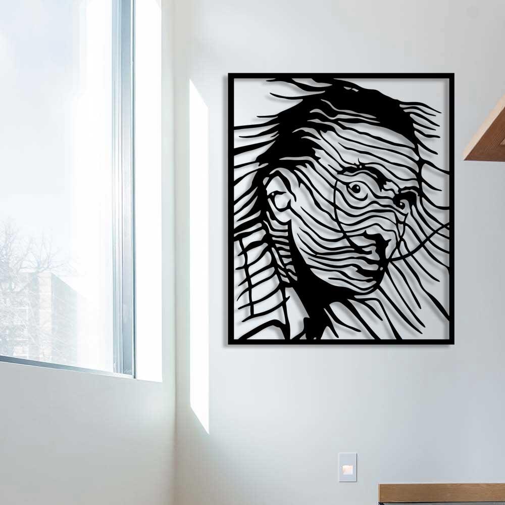 Sürrealist Dali Portresi Metal Duvar Tablosu - Salvador Dali Sanat Koleksiyonu - Artroya