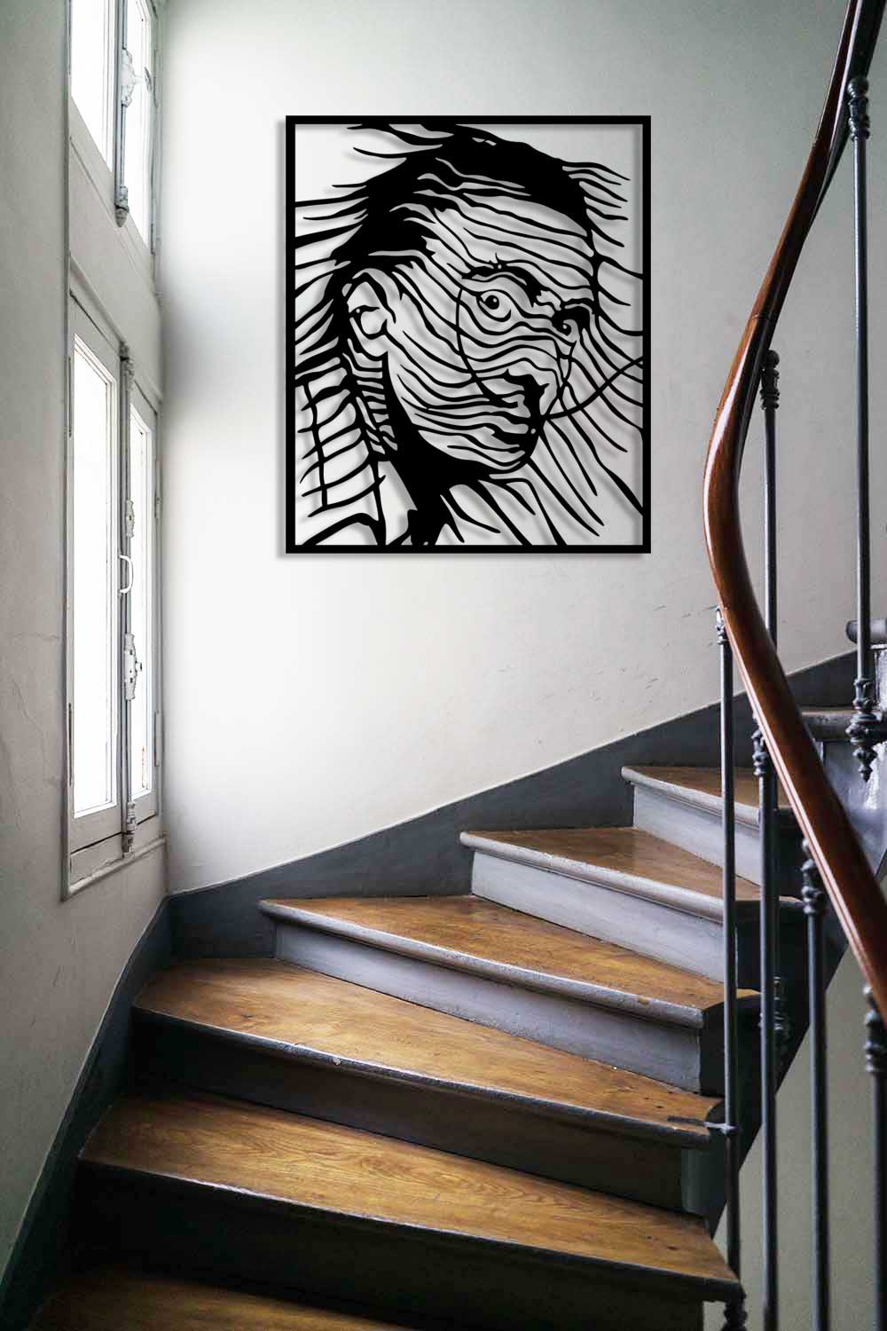 Sürrealist Dali Portresi Metal Duvar Tablosu - Salvador Dali Sanat Koleksiyonu - Artroya