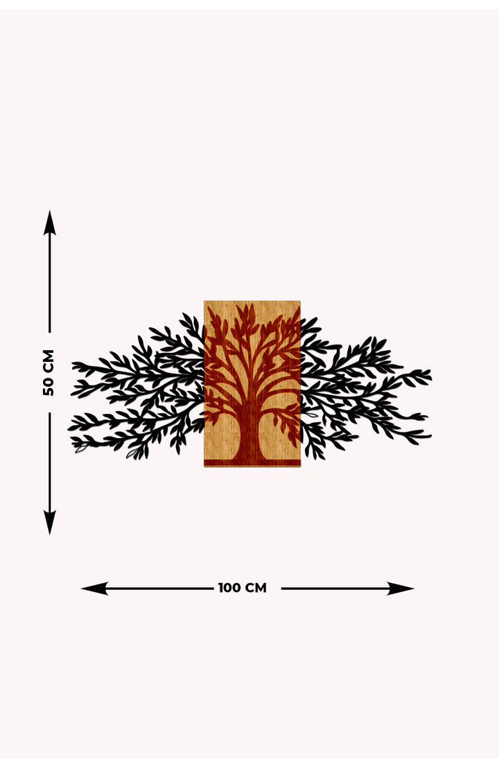 Tree of Life Ahşap Metal Duvar Tablosu