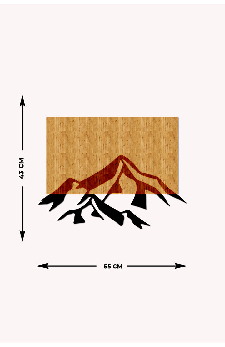 Dağ Manzarası Ahşap Metal Duvar Tablosu