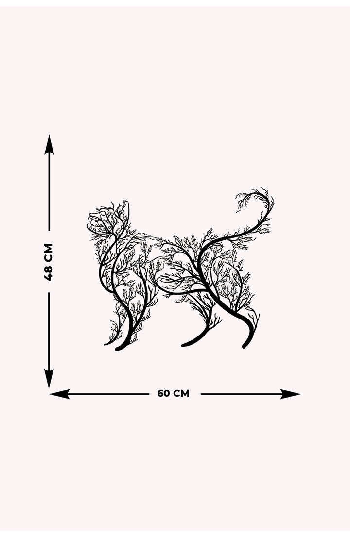 Ağaç Dalından Kedi Silueti Metal Duvar Tablosu
