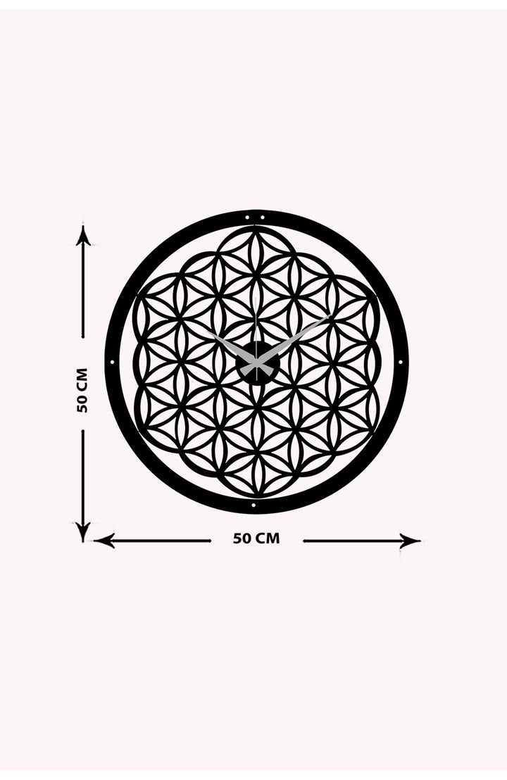 Yaşam Çiçeği Metal Duvar Saati