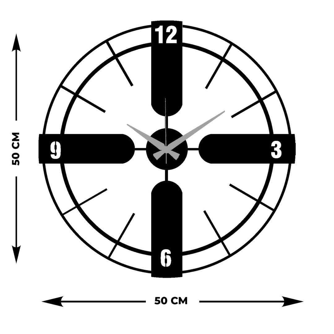 Modern Number Metal Duvar Saati ARTCLOCK-198