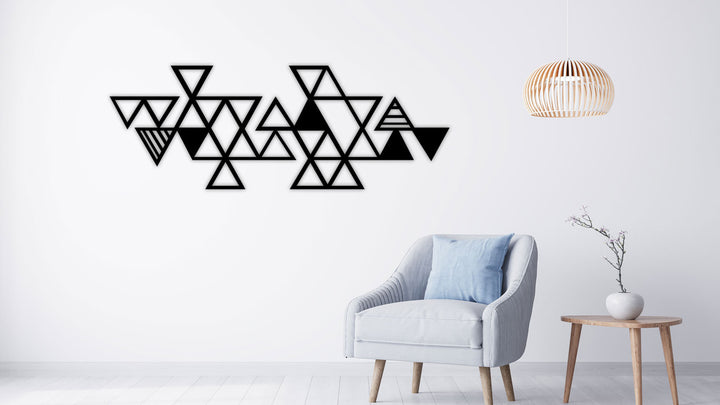 Geometric Triangles Metal Duvar Tablosu