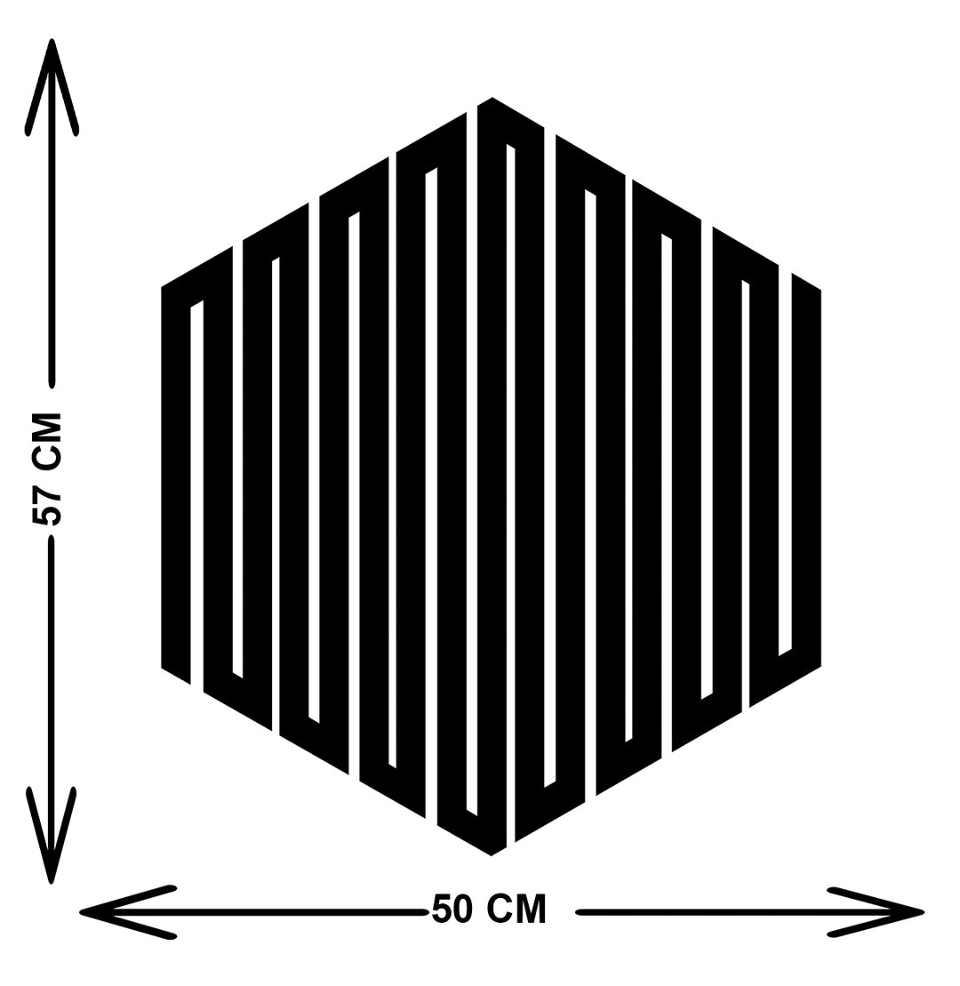 Çizgili Geometrik Metal Duvar Tablosu