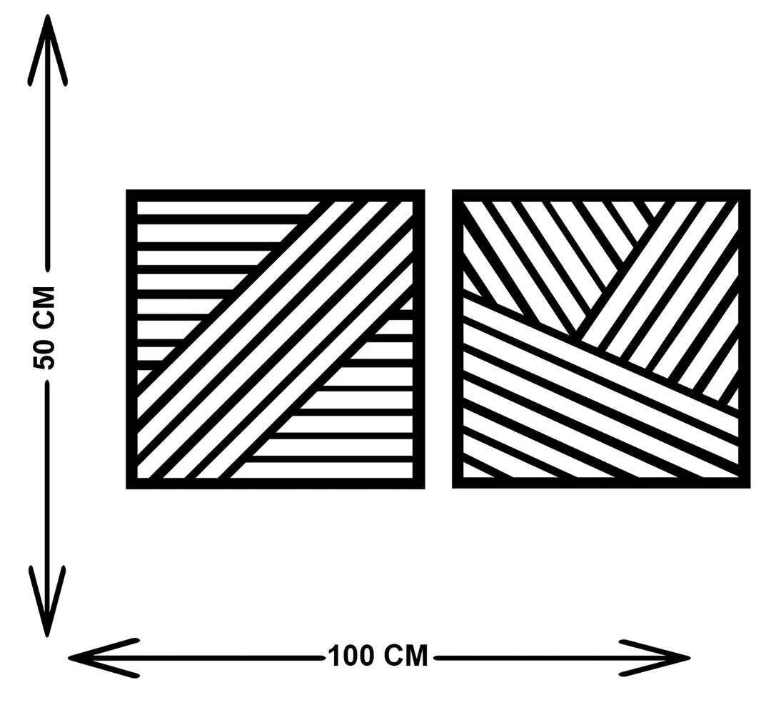 Geometric Lines Metal Duvar Tablosu