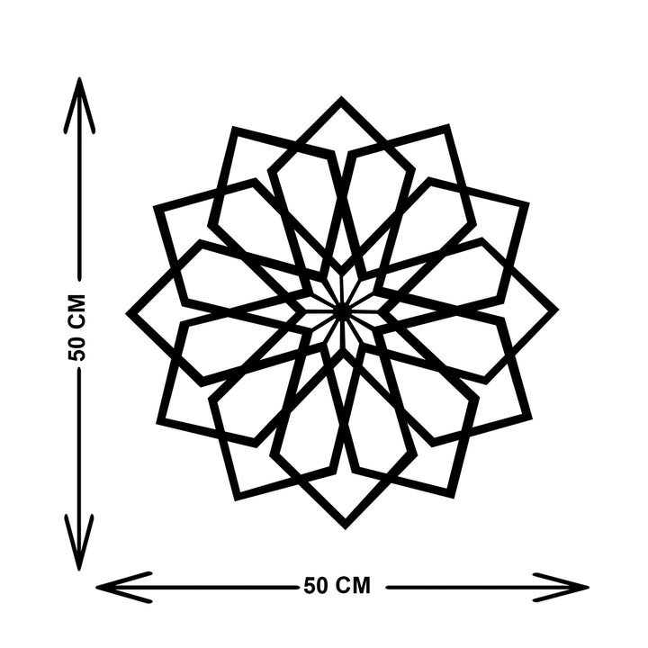 Geometric Flower Metal Duvar Tablosu