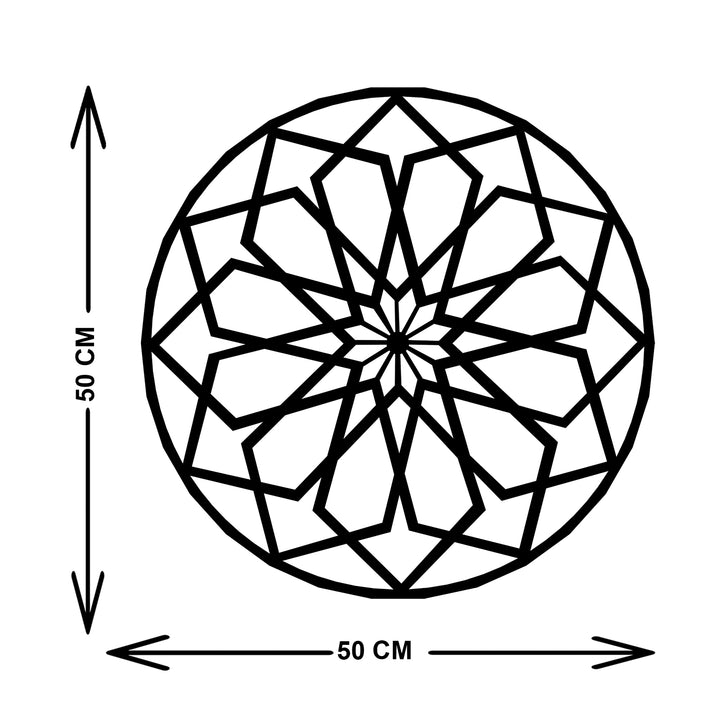 Geometric Flower Metal Duvar Tablosu