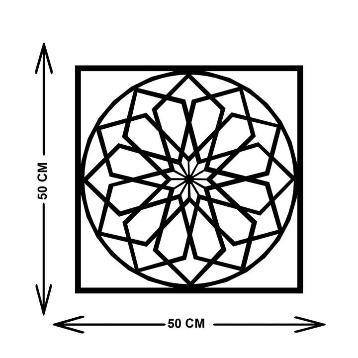 Geometric Flower Metal Duvar Tablosu