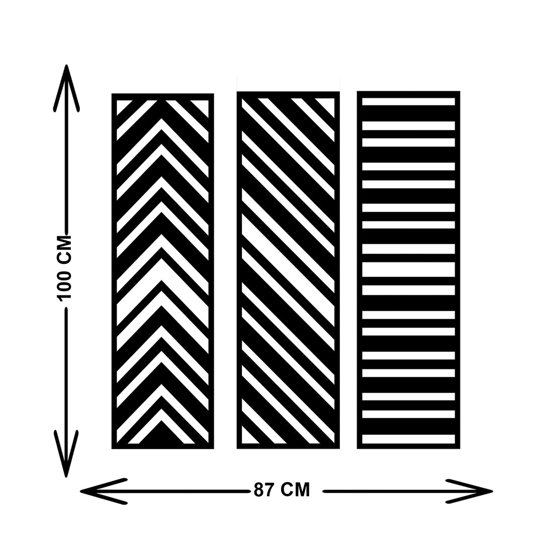 Geometric Lines Metal Duvar Tablosu