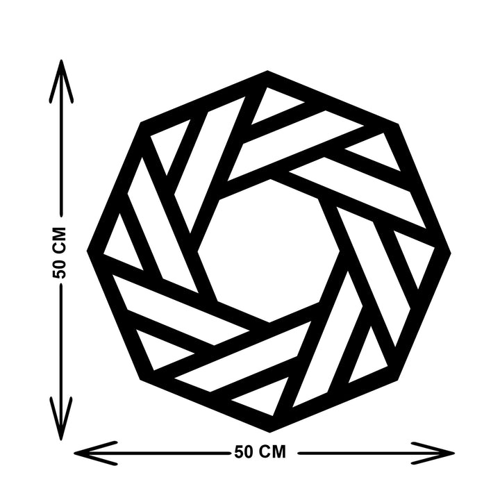 Geometrik Kesim Daire Metal Duvar Tablosu