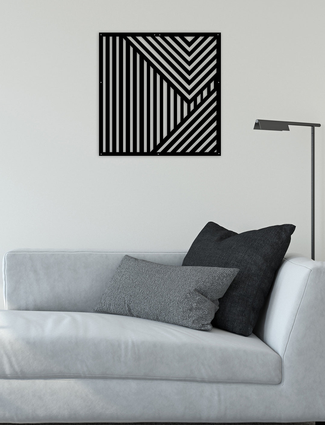 Geometric Lines Metal Duvar Tablosu