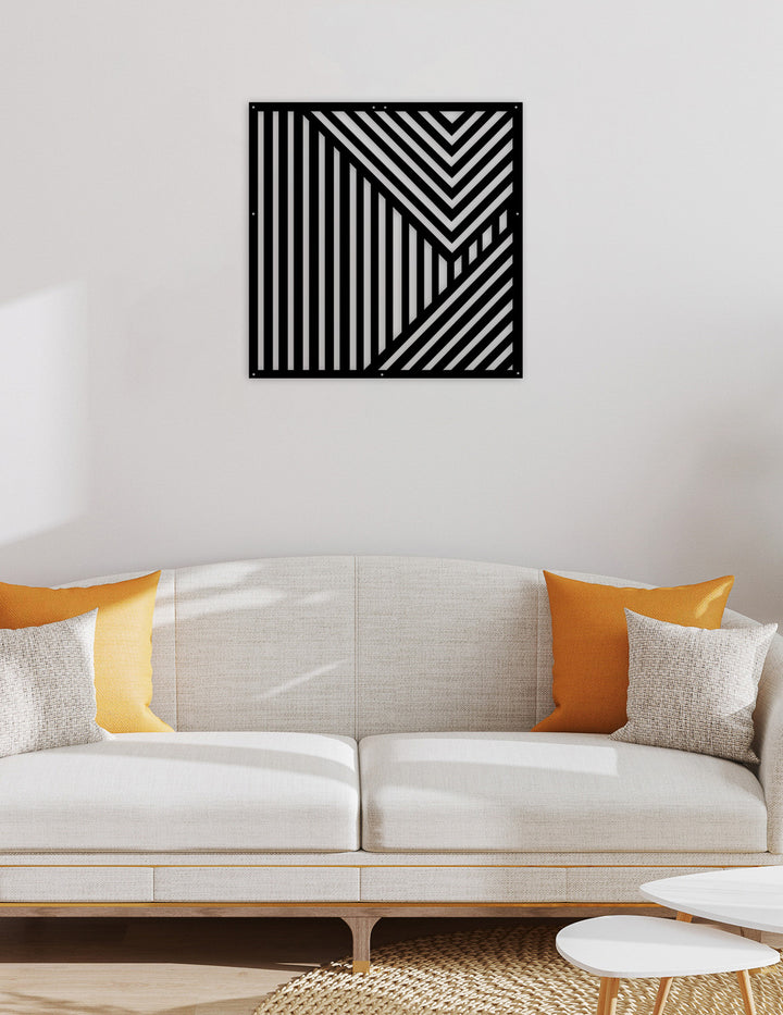 Geometric Lines Metal Duvar Tablosu