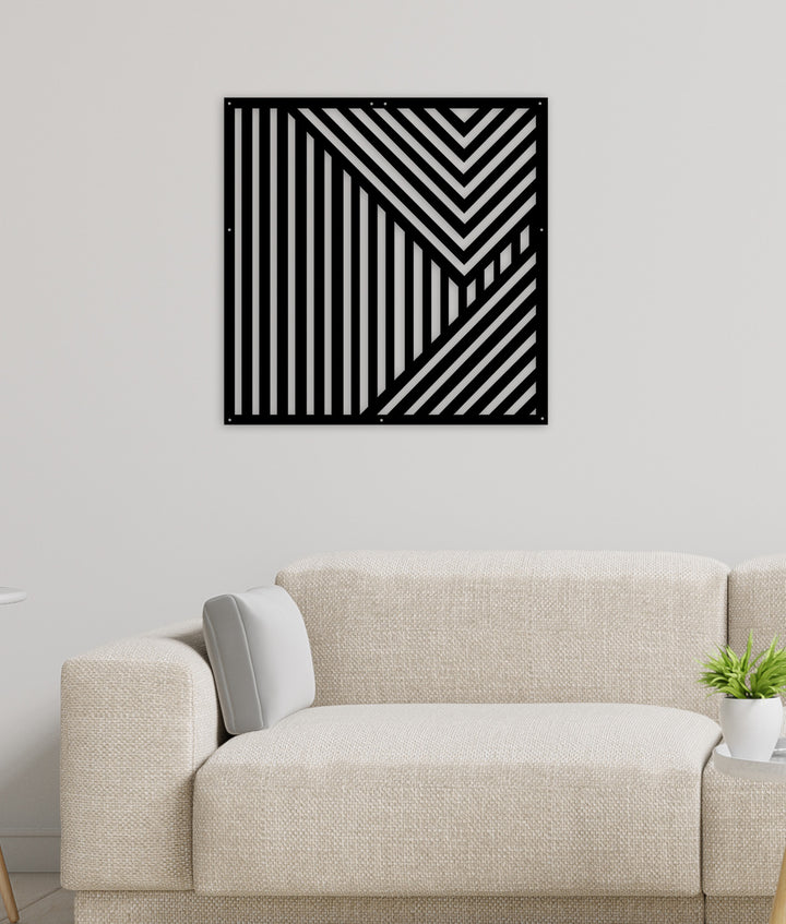 Geometric Lines Metal Duvar Tablosu