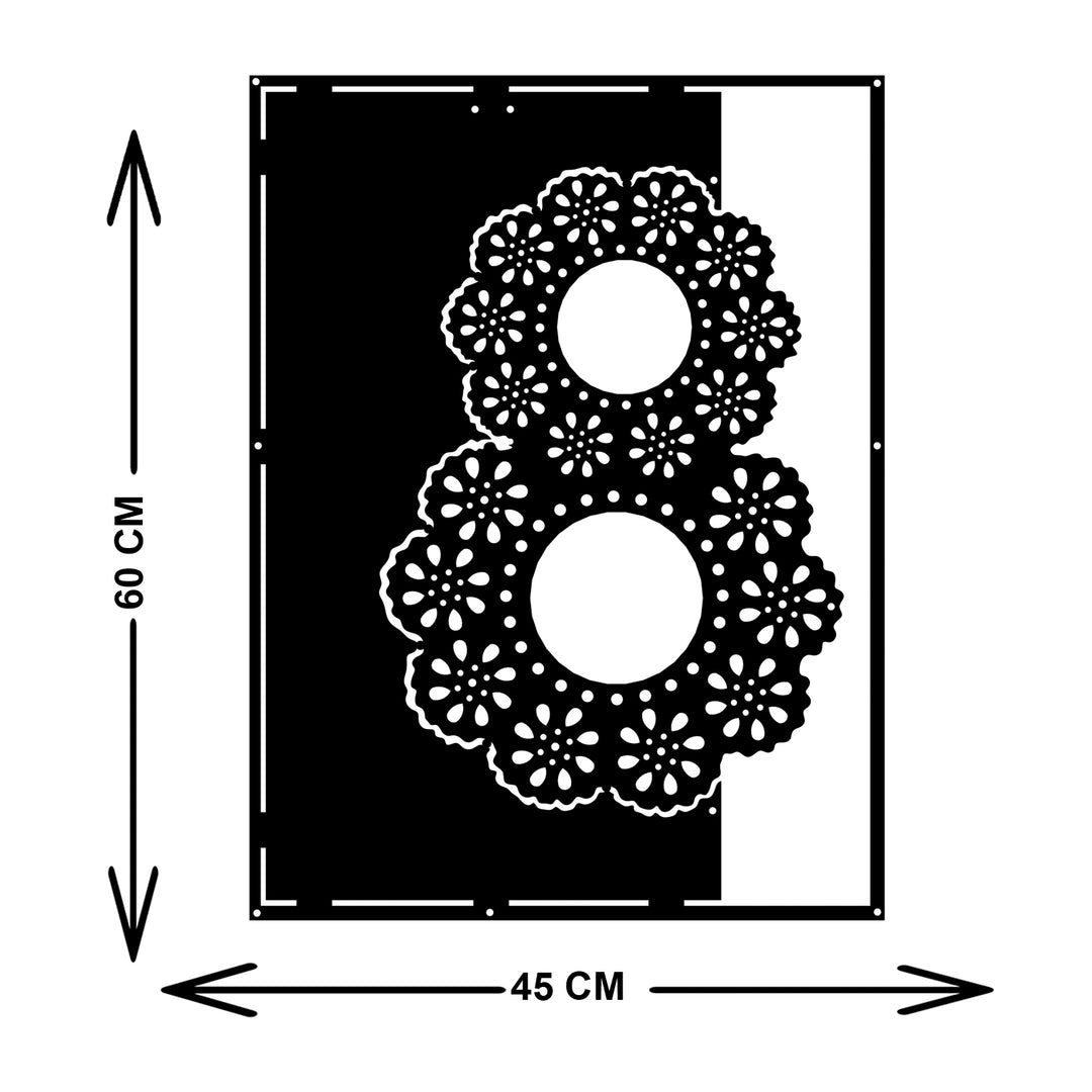 Çiçeksi Metal Duvar Tablosu