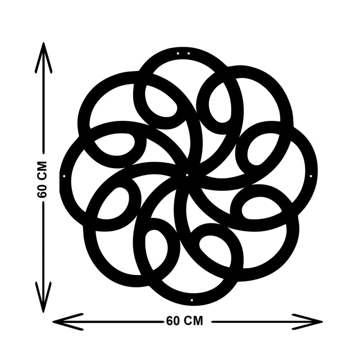 Oriental Çiçek Metal Duvar Tablosu