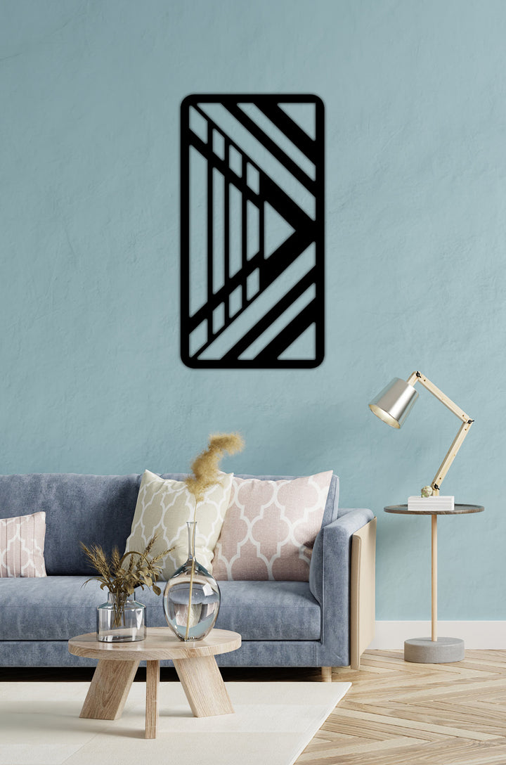 Geometric Lines Metal Duvar Tablosu