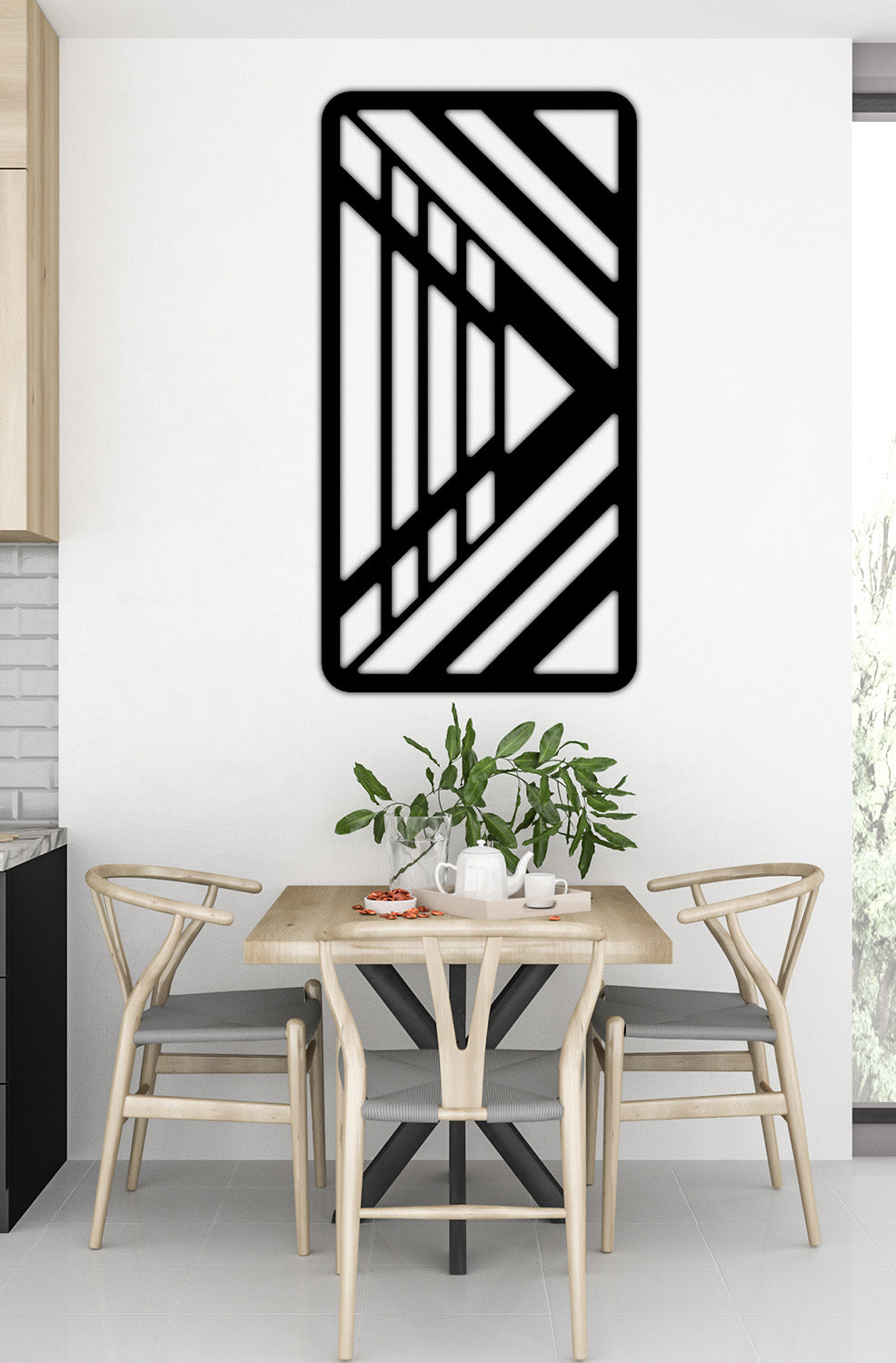 Geometric Lines Metal Duvar Tablosu