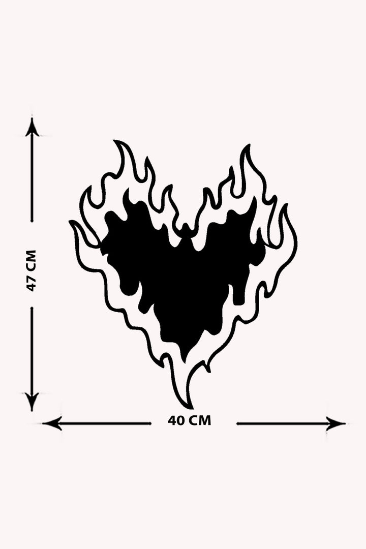 Fire Heart Metal Duvar Dekoru