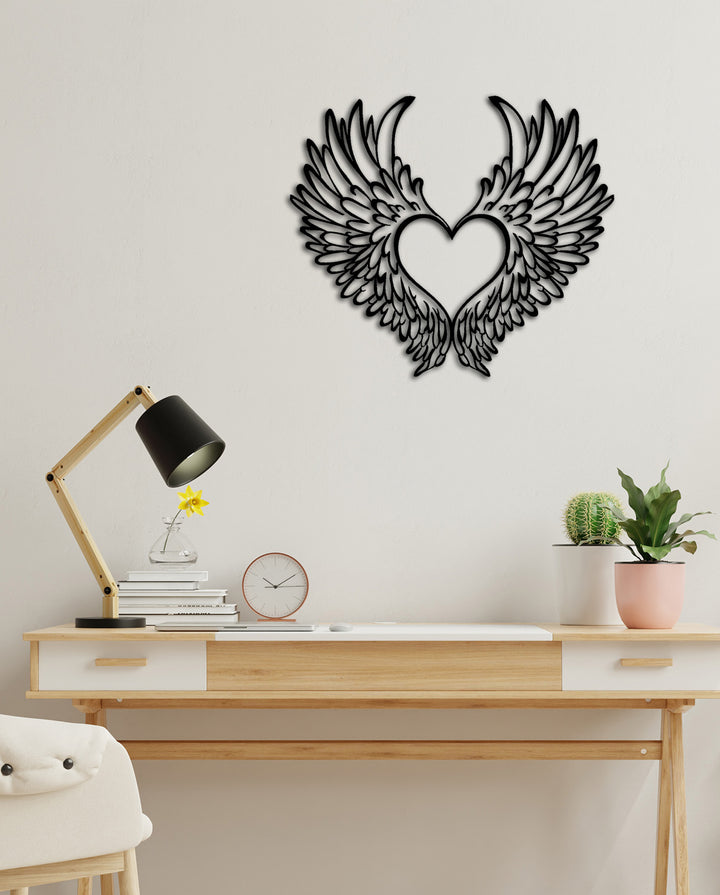 Yeni Ev Hediyesi İçin Modern Melek Kanatlı Metal Tablo