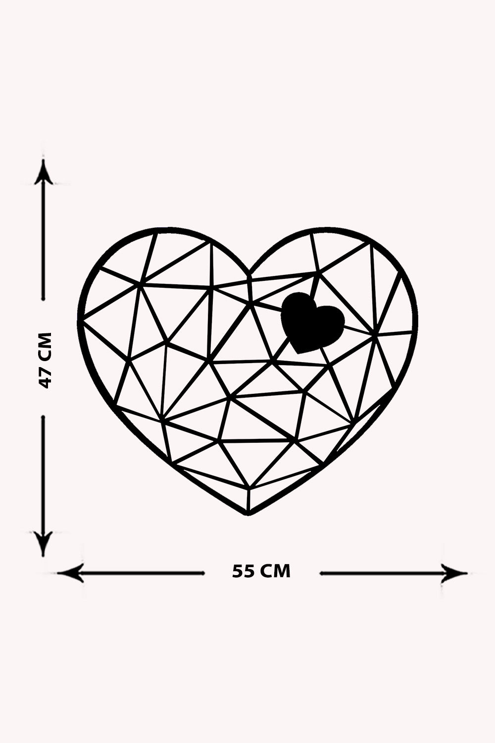 Geometrik Kalp Metal Duvar Dekoru